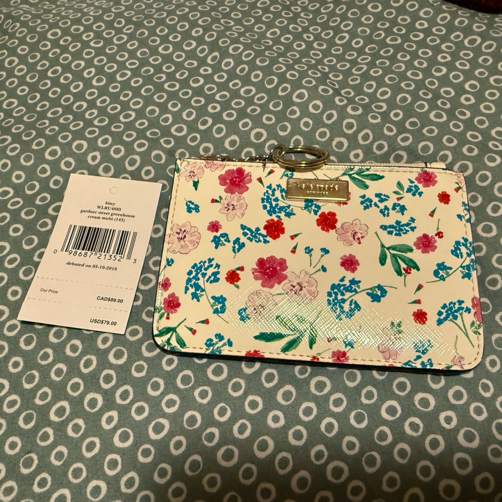 Kate Spade Floral Card Holder with Keyring